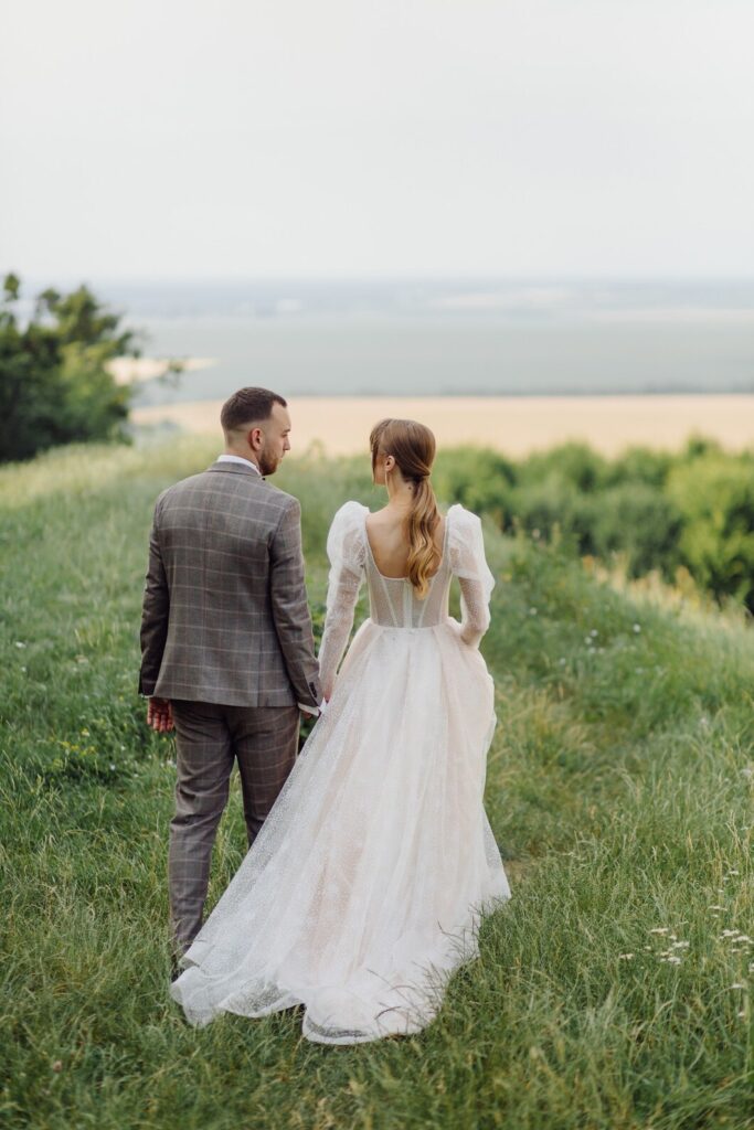 Romantic wedding couple